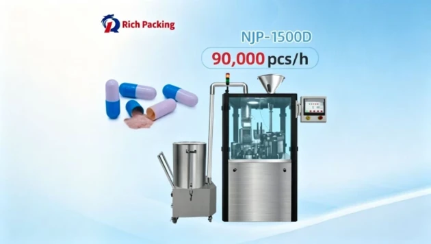 NJP-1500D automatic capsule filling machine with 90000 capsules per hour capacity