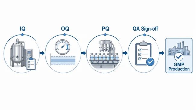 IQ OQ PQ validation workflow for pharmaceutical equipment qualification