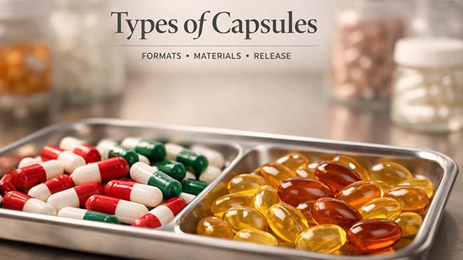Types of Capsules: The Complete Breakdown of Format, Shell Material, Release, and Manufacturing